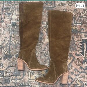 Vince Camuto Tan Suede Heeled Boots